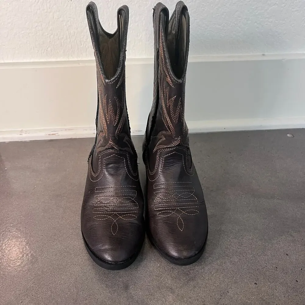 Austin Trading Co Western Brown Cowboy boots Girls size 2 rodeo outdoor shoes